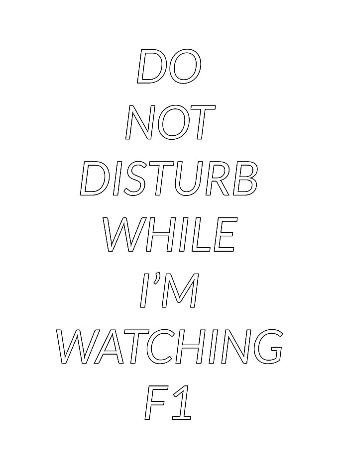 Dont disturb watching F1