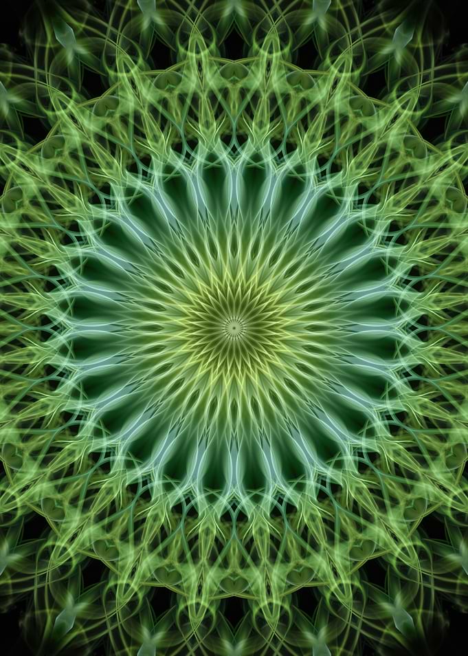 Pastel green mandala
