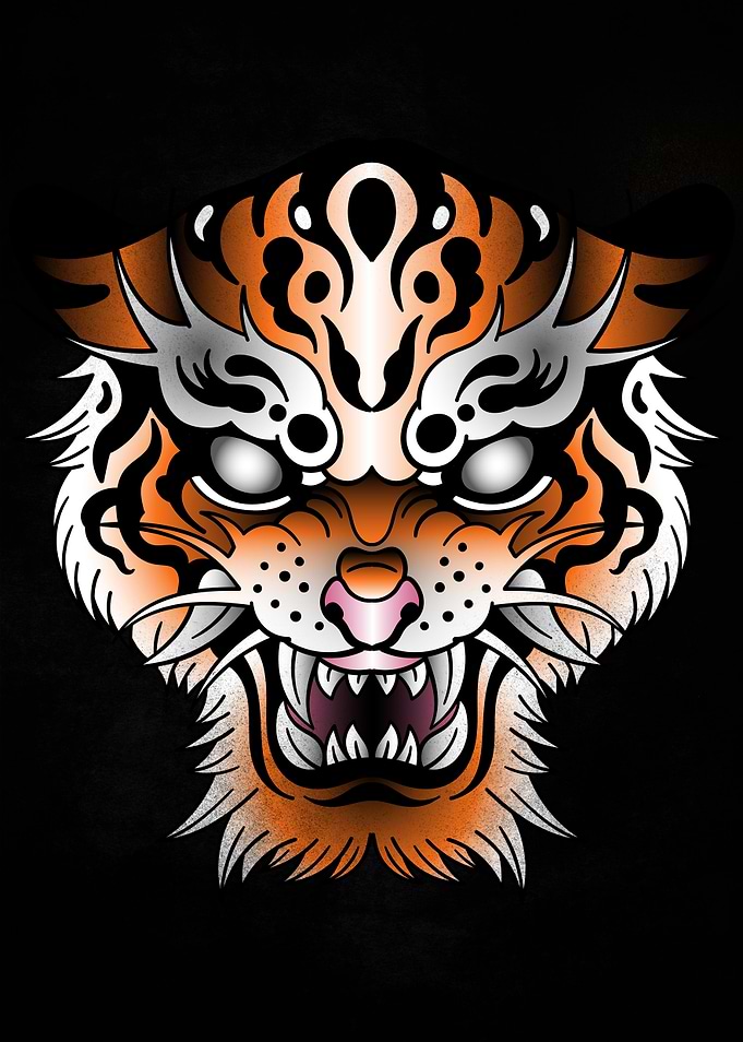 neo traditional tiger