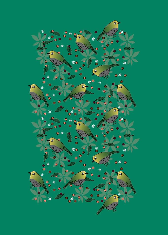 White Eye Bird Pattern