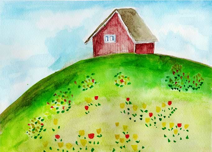 A hut on a hill