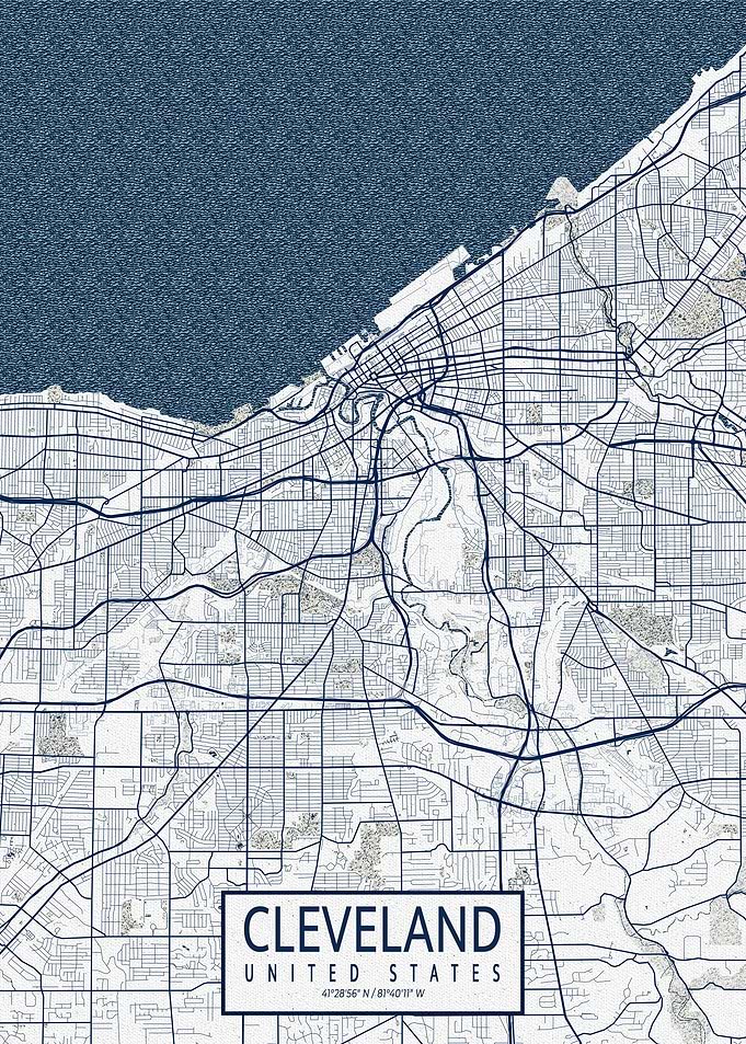 Cleveland City Map Coastal