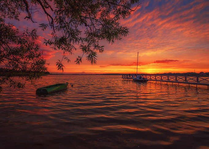 Sunset, summer lake,Poland