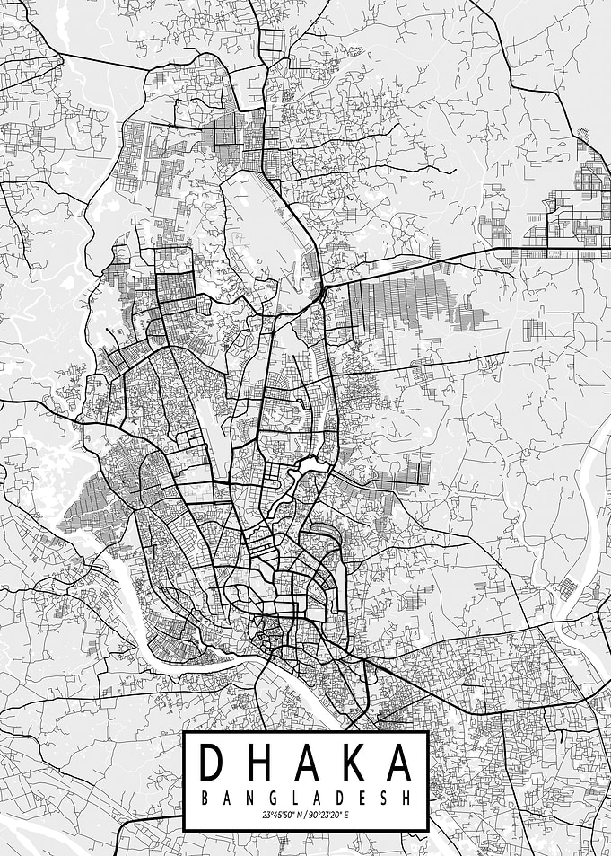 Dhaka City Map Light