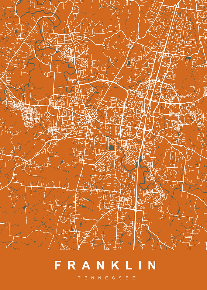 FRANKLIN Map TENNESSEE USA
