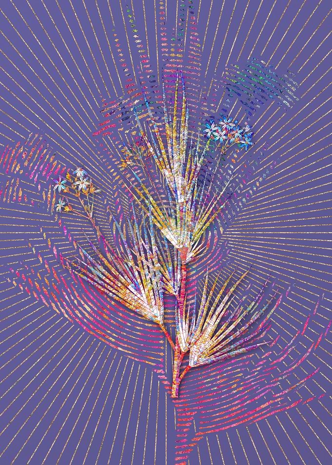 Blue Stars Mosaic Floral