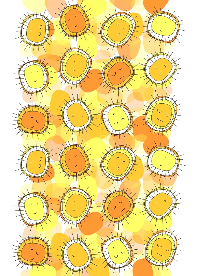 Suns with Faces Pattern