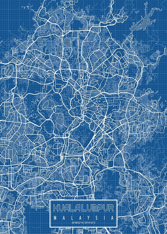 Kuala Lumpur Map Blueprint