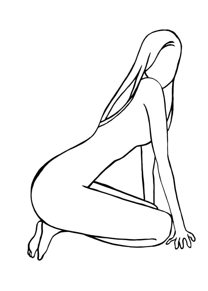 One Line Art Woman