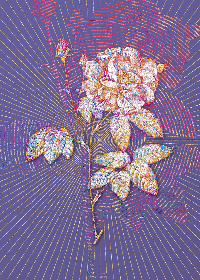 French Rose Mosaic Floral