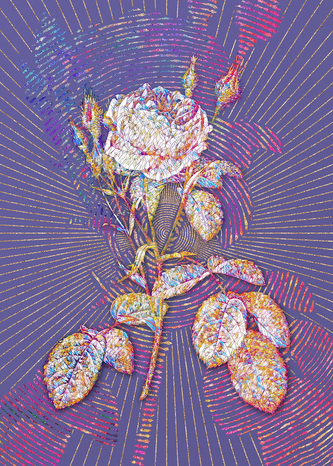 Double Moss Rose Mosaic
