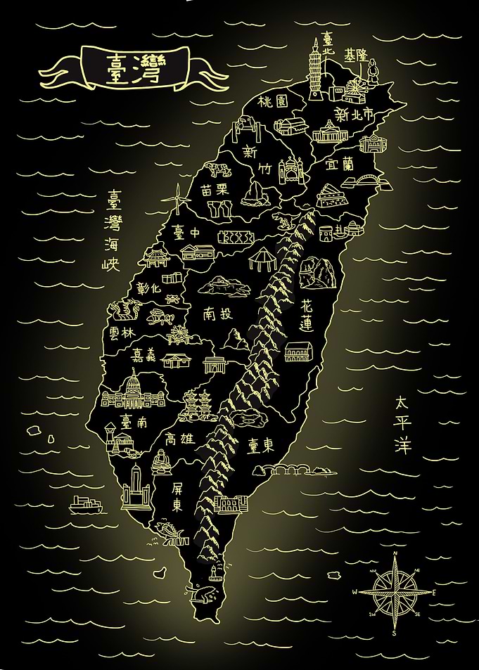 Taiwan Glowing Map