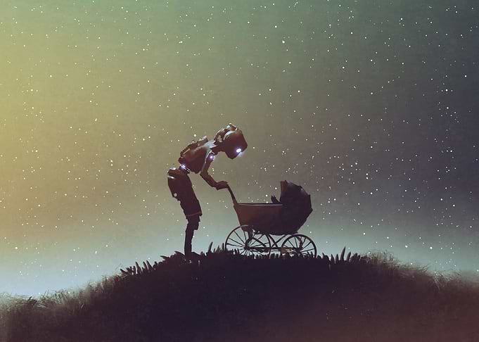 Robot taking care of Baby