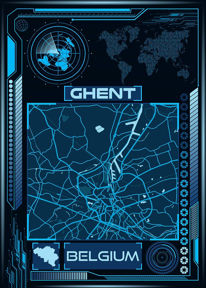 GHENT MAP BELGIUM