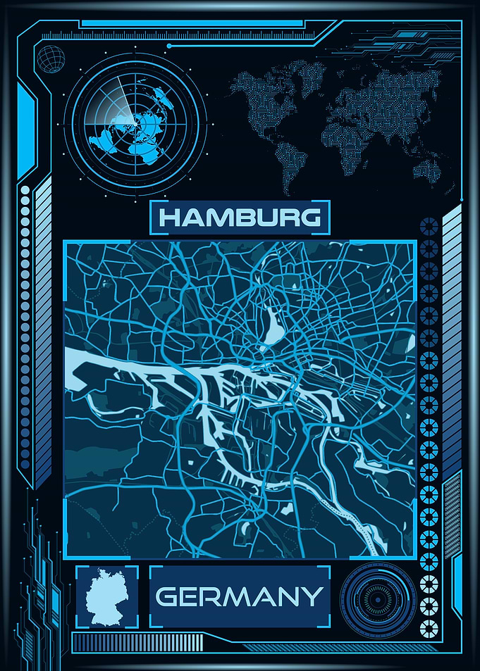 HAMBURG MAP GERMANY