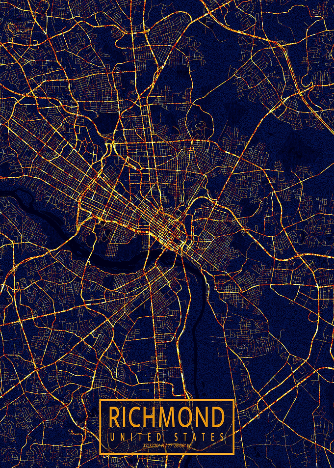 Richmond Map City At Night