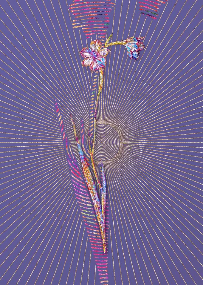 Sword Lily Mosaic Flower