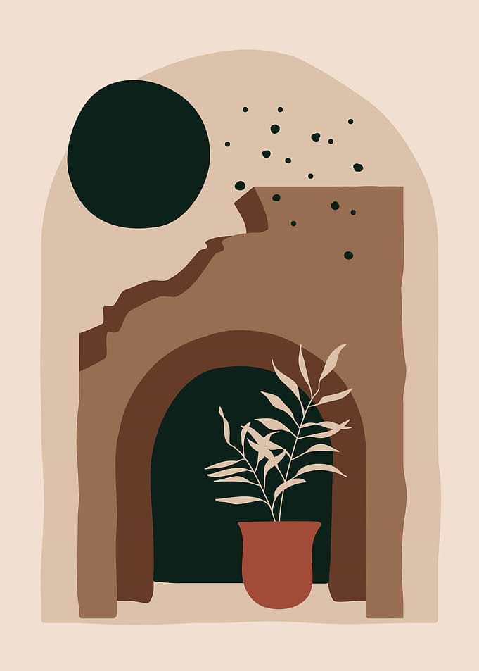 Mid century Botanical leaf