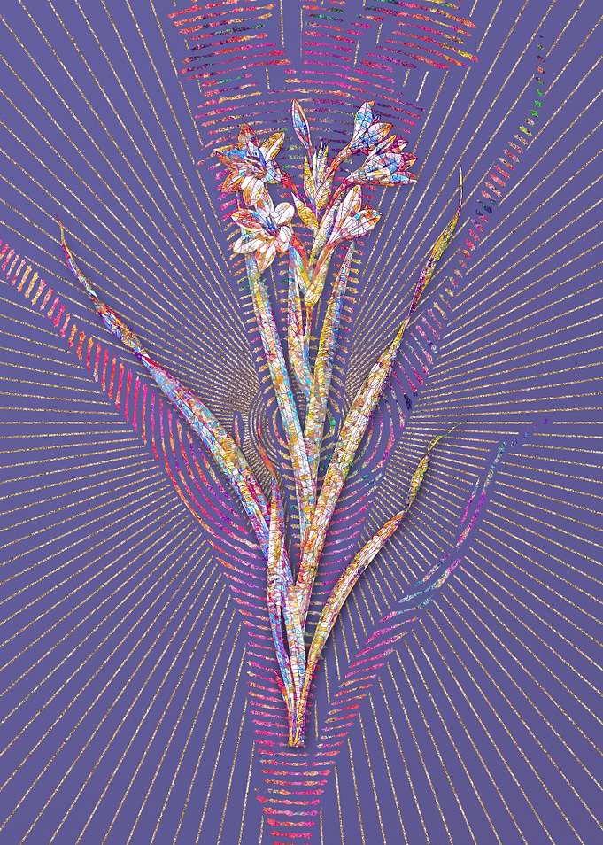 Sword Lily 2 Mosaic Flower