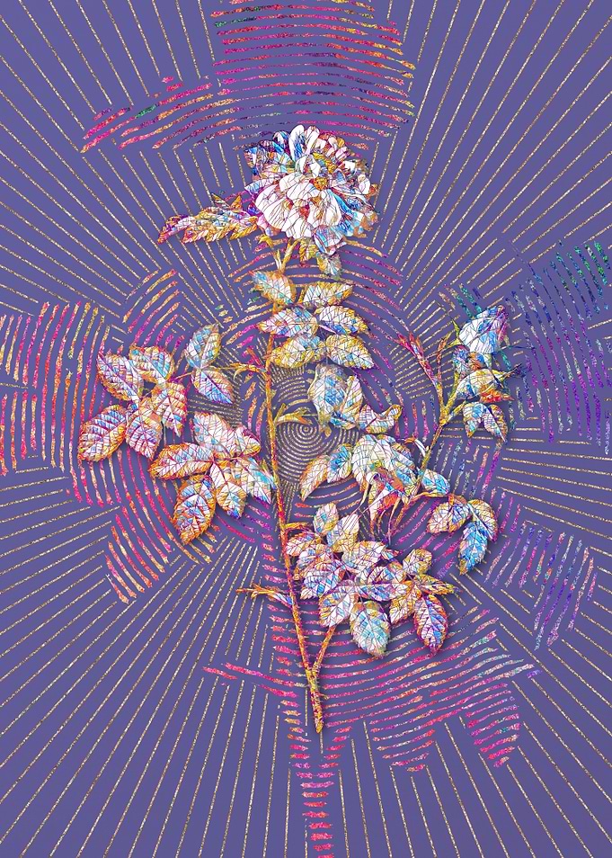 Pink Rosebush Mosaic