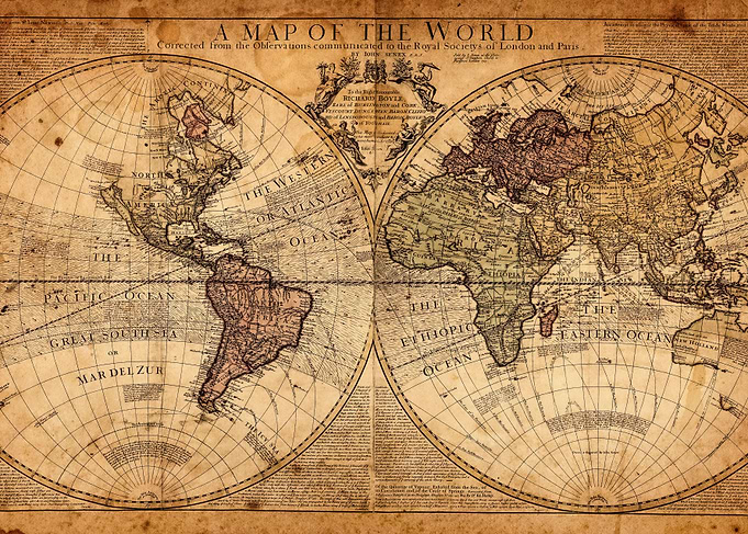 Very Old World Map 1725