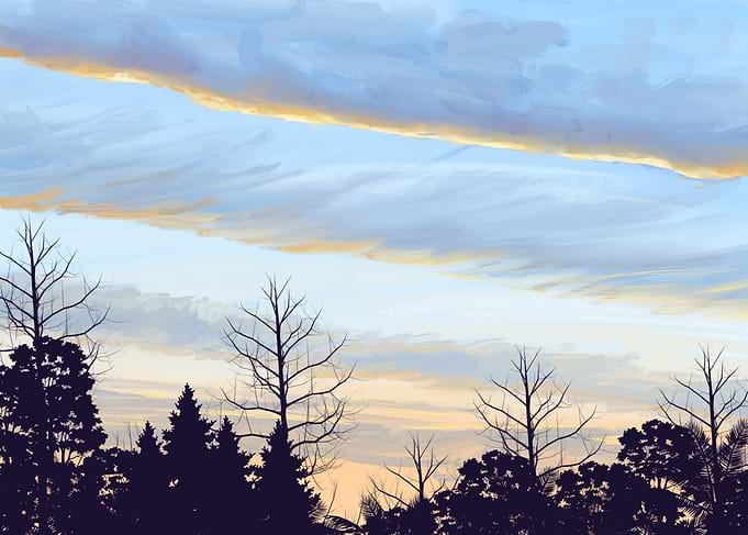 Wavy sunset