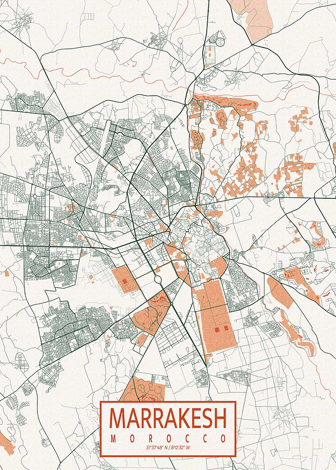Marrakesh Map Bohemian