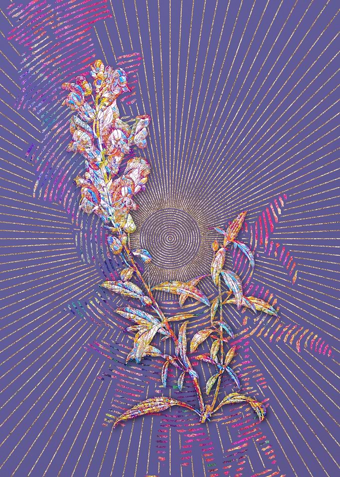Red Dragon Flowers Mosaic