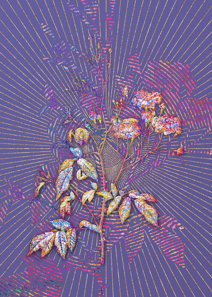 Pink Noisette Roses Mosaic