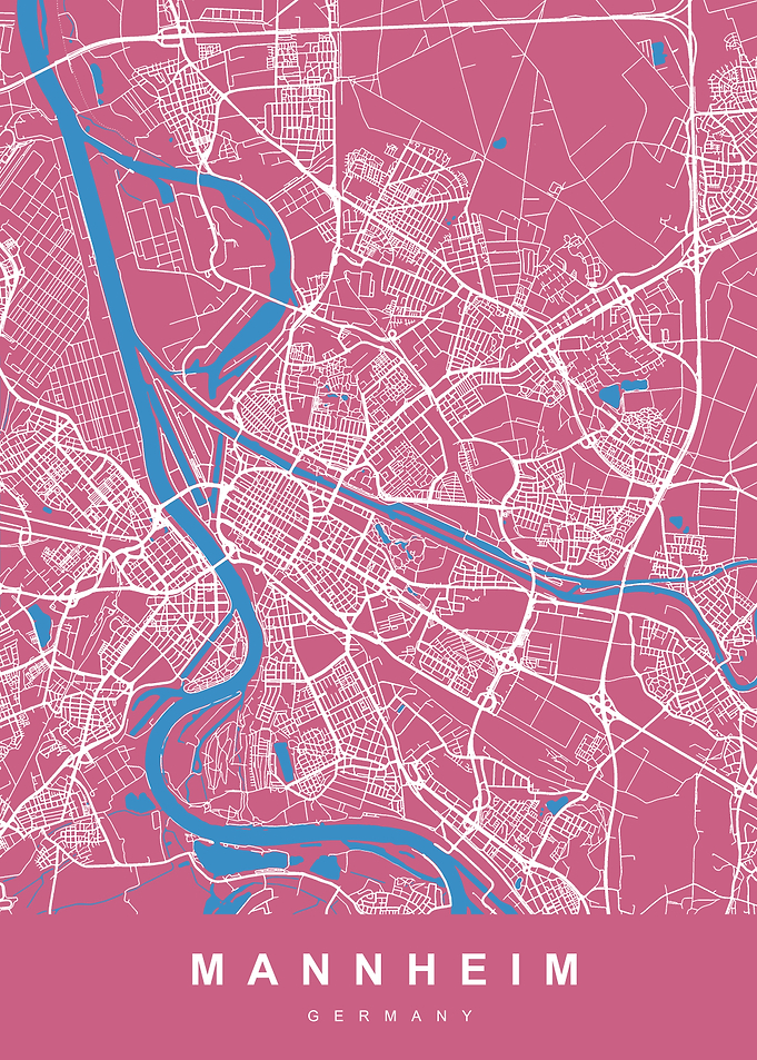 MANNHEIM Map GERMANY