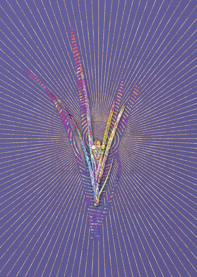 Yellow Iris Mosaic Flower