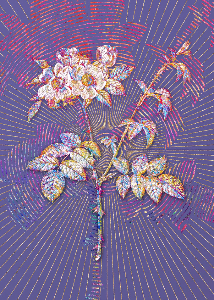 White Flowered Rose Mosaic