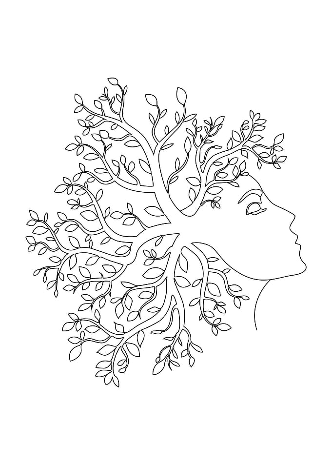 Woman Face with Nature