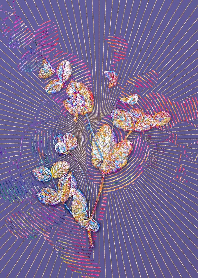 White Pea Flower Mosaic