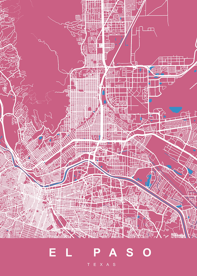EL PASO Map TEXAS USA