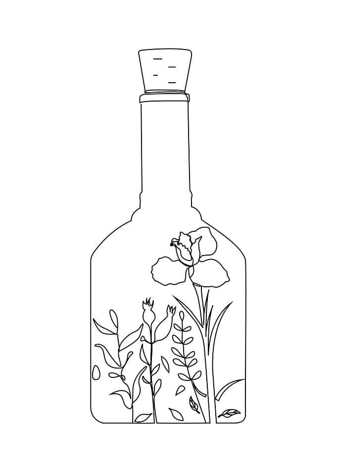 Bottle with botanical
