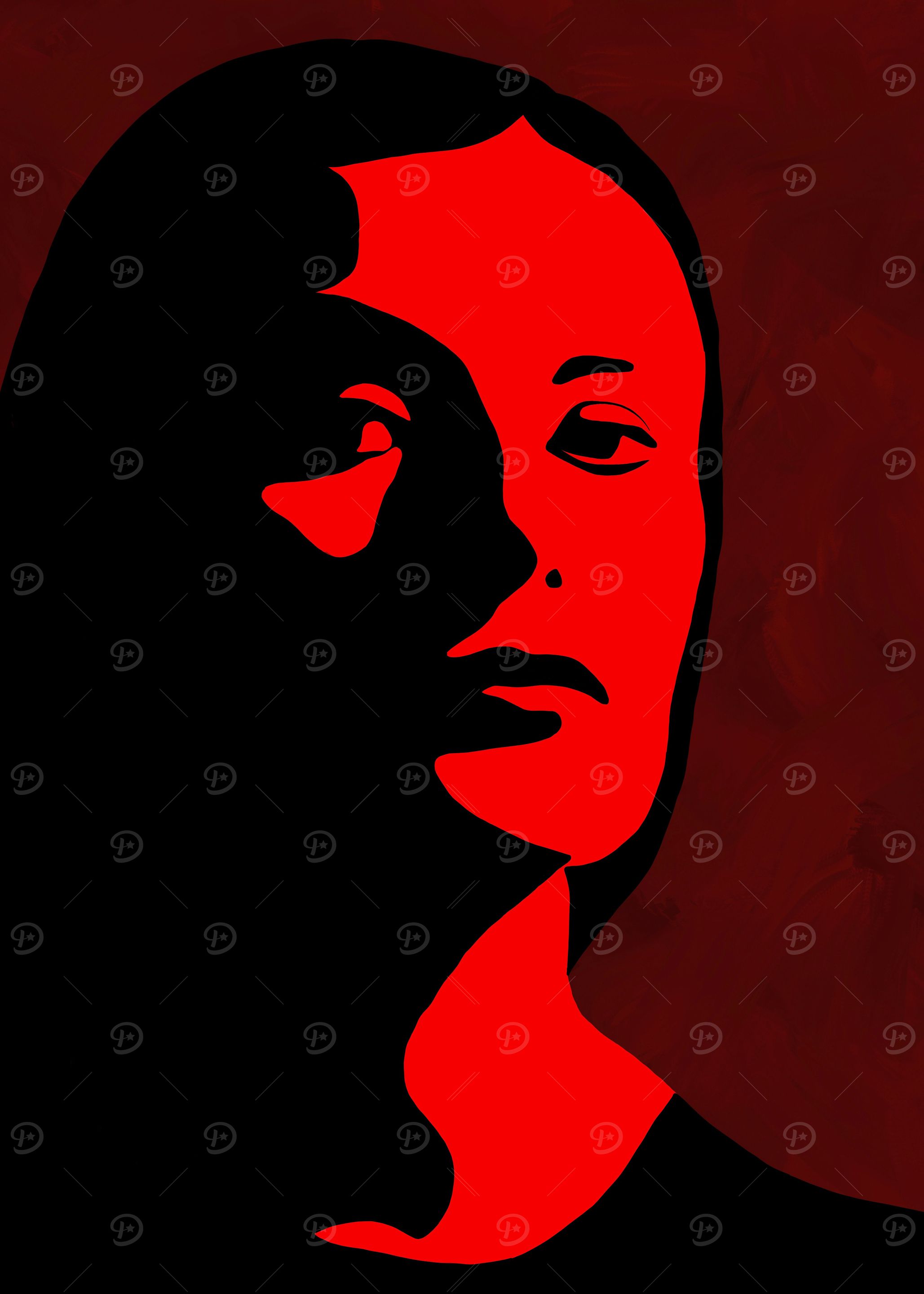 Red Female portrait