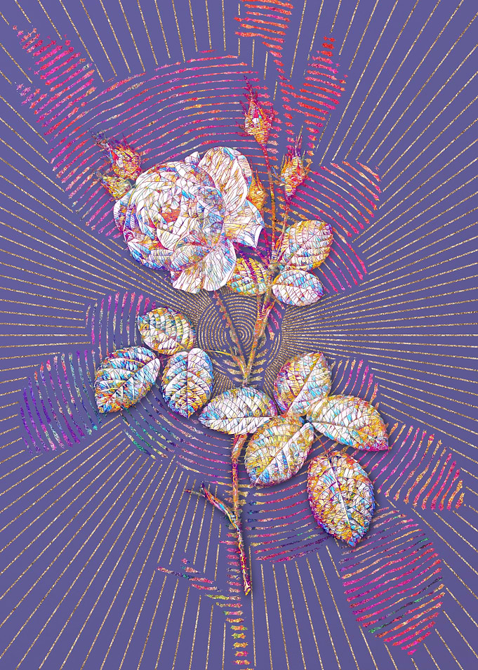 White Misty Rose Mosaic