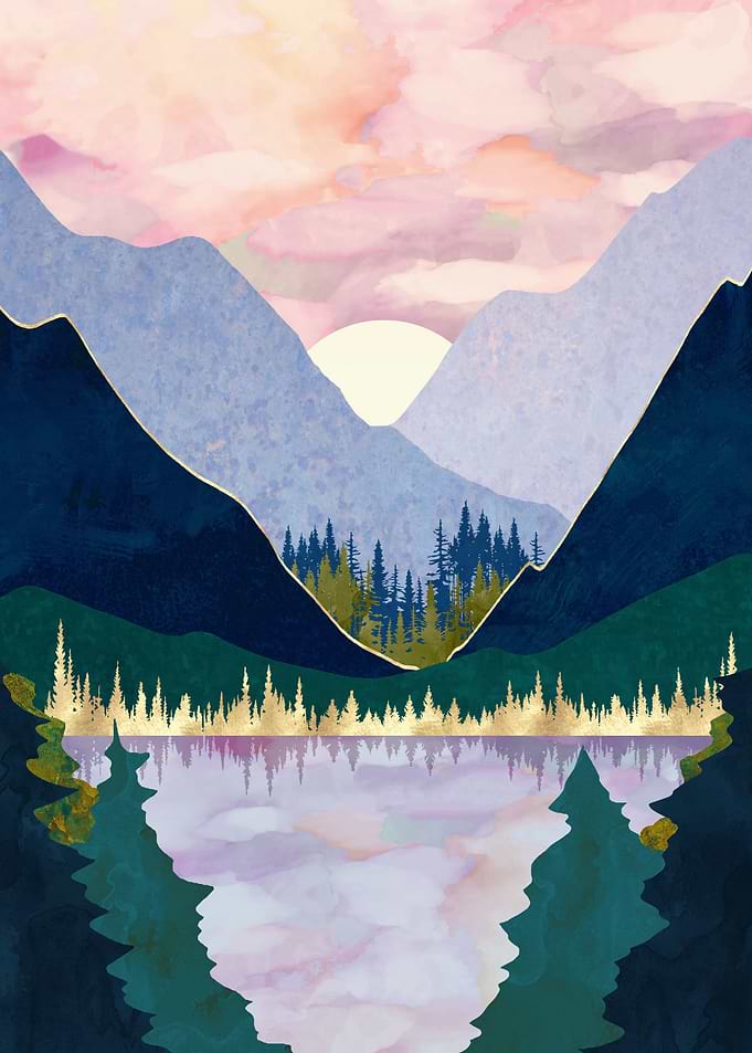Winter Mountain lake