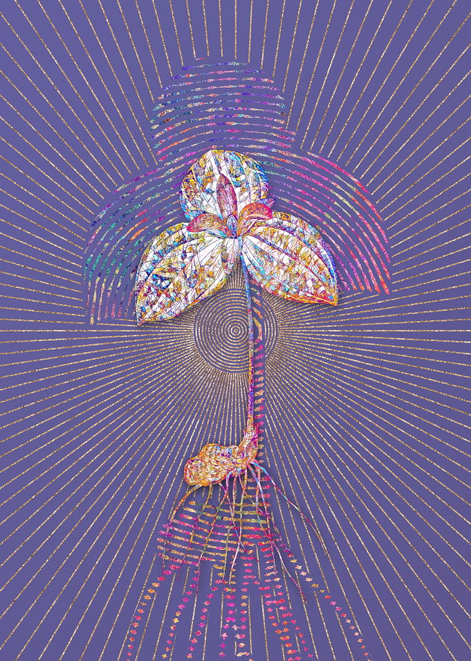Tri Flower Mosaic Floral