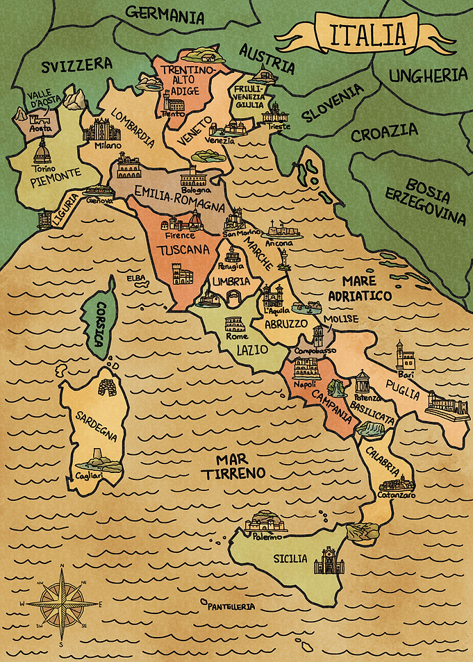 Italia vintage colorata