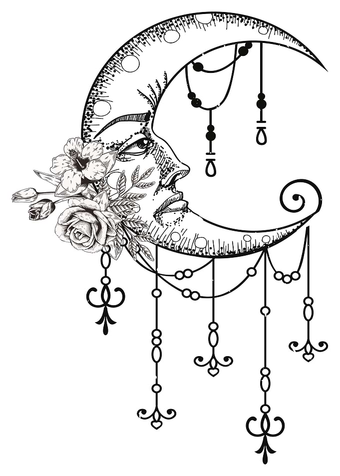 Boho style moon roses