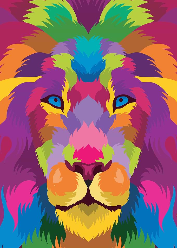 Lion wild animal pop art