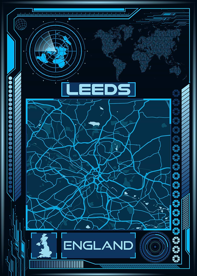 LEEDS MAP UNITED KINGDOM