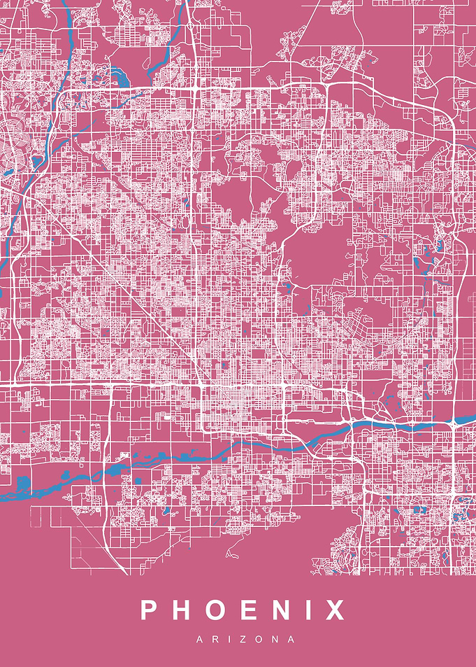 PHOENIX Map ARIZONA USA