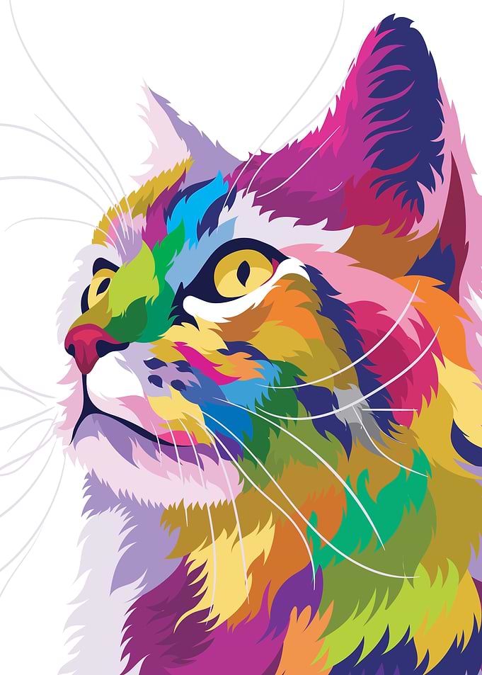 Funny Cute Cat Pop art