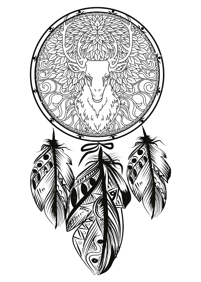 Boho style deer flowers