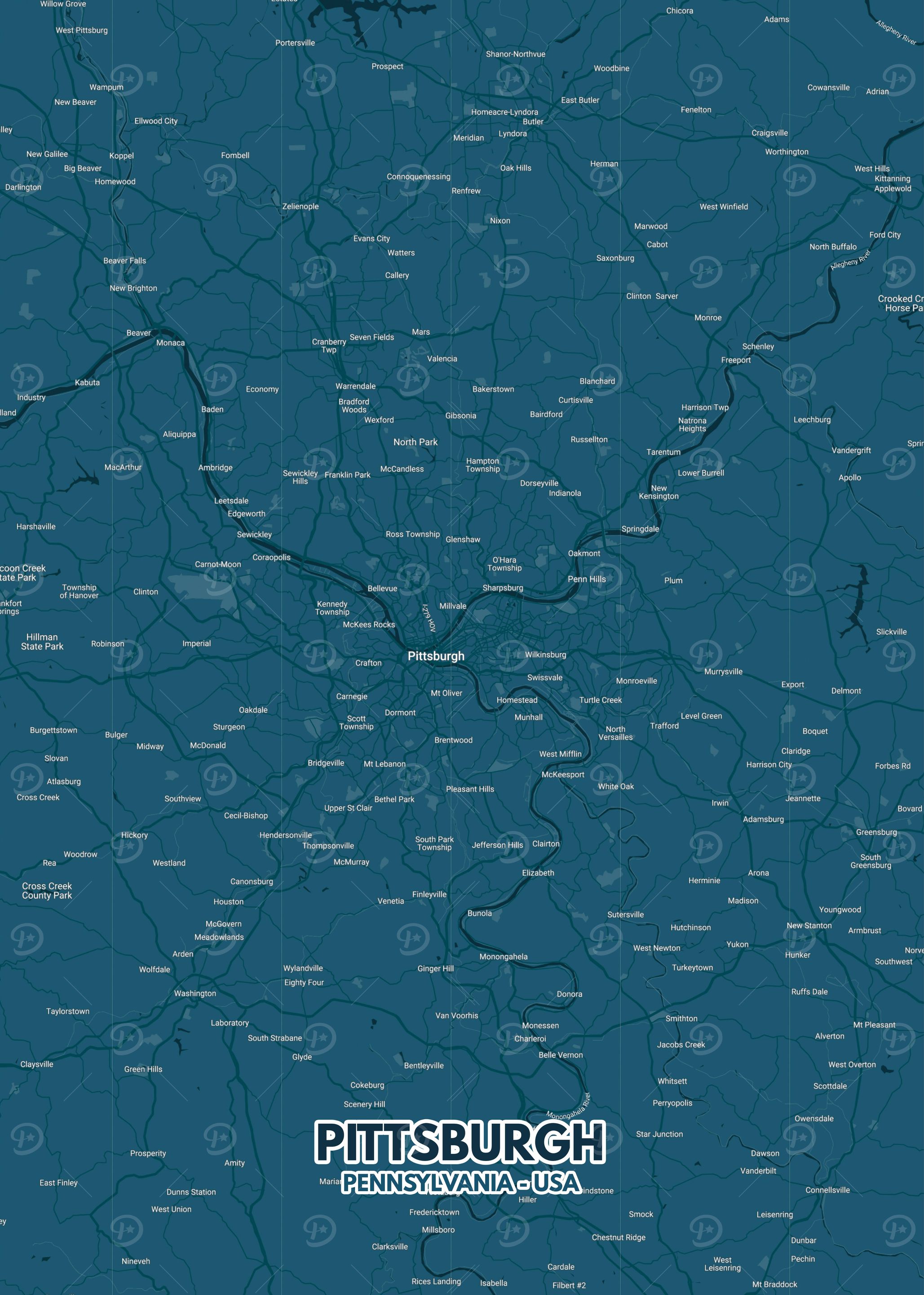 Pittsburgh city map