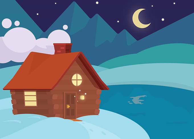 Moonlit Cabin