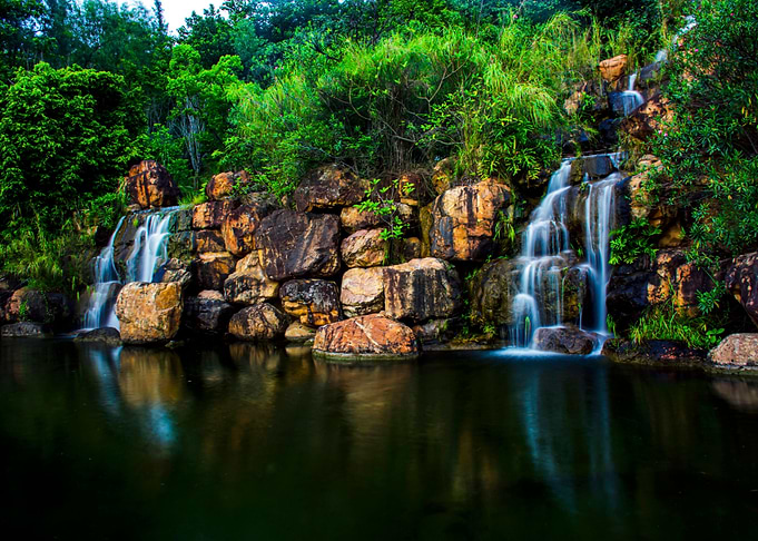 Waterfall in Forest Nature
